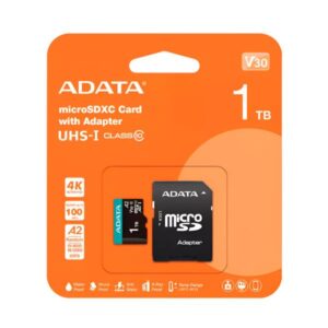 MEMORIA MICRO SDXC 1TB ADATA AUSDX1TUI3V30SA2- RA1 CLASE 10 100 MB/S 85 MB/S COMPATIBLE CON NINTENDO DRONES GO PRO 4K