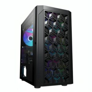 CASE GAMING RGB EAGLE WARRIOR CG06AKRA001C MINI TOWER VENTILADORES 3 DE 120MM CON VIDRIO LATERAL Y MALLA FRONTAL
