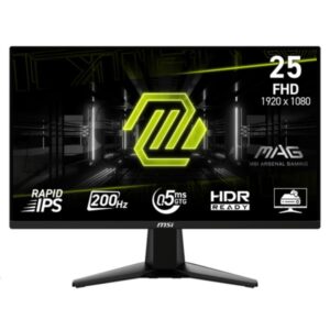 MONITOR GAMING MSI MAG 255F E20 24.5" PLANO 1920 X 1080 200 HZ ANTI-GLARE HDMI Y DP 9S6-3BC21M-046