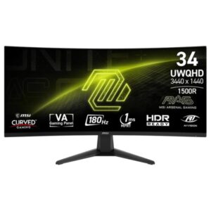 MONITOR GAMING MSI MAG 346CQ 34" CURVO 3440 X 1440 180 HZ  ANTI-GLARE  HDMI Y DP  9S6-3DD71M-004