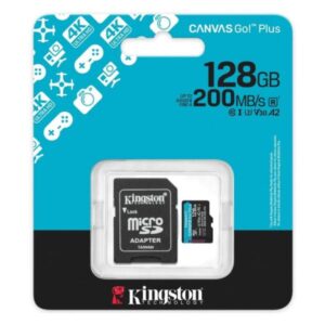 MEMORIA MICRO SDXC 128GB KINGSTON SDCG4/128GB CLASE 10 UHS-I V30 200 MB/S / 100 MB/S IDEAL PARA DRONES Y CÁMARAS DEPORTIVAS