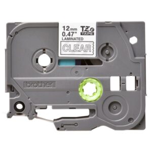 CINTAS DE ETIQUETADO BROTHER TZE135 12MM X 8M COMPATIBLE CON P-TOUCH BLANCO SOBRE FONDO TRANSPARENTE
