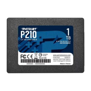 HD INTERNO SOLIDO 1TB PATRIOT P210 2.5" SATA III 520MB/S / 430MB/S P210S1TB25 NEGRO