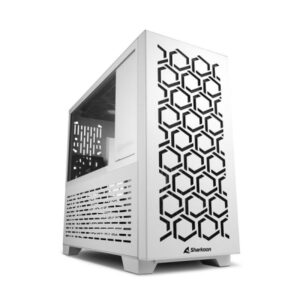 CASE SHARKOON MS-Y1000 MINI TOWER 1 VENTILADOR DE 80MM Y 3 DE 120MM CON VIDRIO LATERAL Y MALLA FRONTAL 4044951035083 BLANCO