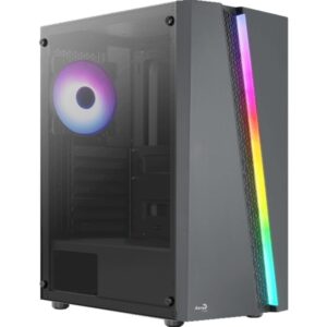CASE GAMING RGB AEROCOOL BLADE-G-BK-V1 MID TOWER VENTILADORES 4 DE 120MM CON VIDRIO LATERAL ACCM-PV46043.11 NEGRO