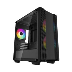 CASE GAMING DEEPCOOL CC360 ARGB MINI TOWER VENTILADORES 3 DE 140MM CON VIDRIO LATERAL Y MALLA FRONTAL R-CC360-BKAPM3-G-1 NEGRO