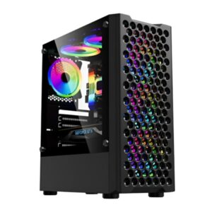 CASE GAMING EAGLE WARRIOR CG06Z5RA001C FRONTAL MESH CON 3 ABANICOS FRONTALES ARGB VIDRIO TEMPERADO NEGRO