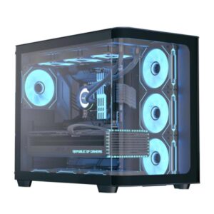 CASE GAMING RGB AEROCOOL P500C-G-BK-V1 MID TOWER VENTILADORES 4 DE 120MM CON VIDRIO LATERAL Y FRONTAL ACCM-PN01043.11 NEGRO