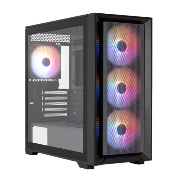 CASE GAMING RGB AEROCOOL TERN MINI MINI TOWER VENTILADORES 4 DE 120MM CON VIDRIO LATERAL Y MALLA FRONTAL TERN MINI-G-BK-V2 NEGRO