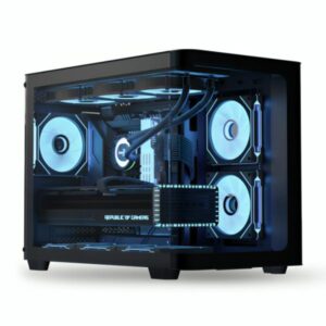CASE GAMING RGB AEROCOOL P300C MINI TOWER VENTILADORES 3 DE 120MM CON VIDRIO LATERAL Y FRONTAL P300C-G-BK-V1 NEGRO