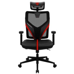 SILLA GAMING ERGONÓMICA THUNDERX3 YAMA1 MALLA CON CUERO SINTÉTICO TEGC-3030001.R1 NEGRO/ROJO