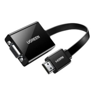 ADAPTADOR HDMI A VGA UGREEN MM103 1 PUERTO MICRO USB Y 1 PUERTO 3.5MM 25CM 40248 NEGRO