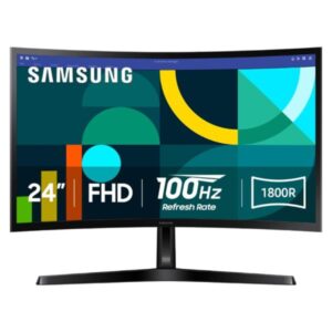 MONITOR SAMSUNG ESSENTIAL S3 24" CURVO 1920 X 1080 100HZ FHD HDMI Y D-SUB LS24D366GANXZA NEGRO