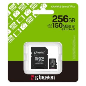 MEMORIA MICRO SDXC 256GB KINGSTON CLASE 10 UHS-I U3 150 MB/S SDCS3/256GB PARA CÁMARAS DEPORTIVAAS Y DRONES