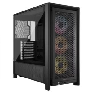 CASE RGB CORSAIR FRAME 4000D RS MID TOWER VENTILADORES 3 DE 120MM CON VIDRIO LATERAL Y MALLA FRONTAL CC-9011296-WW NEGRO