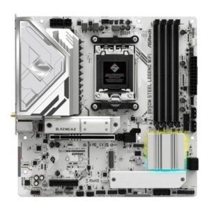 TARJETA MADRE ASROCK B850M STEEL LEGEND WIFI AM5 MICRO ATX DDR5 MB-B850MSLWIFI BLANCO