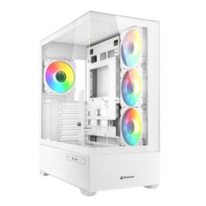 CASE RGB SHARKOON AK6 MID TOWER VENTILADORES 4 DE 120MM CON VIDRIO LATERAL 4044951041701 BLANCO