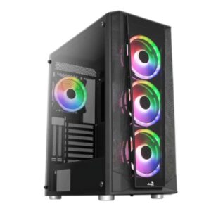 CASE FRGB AEROCOOL PRISM-G-BK-V2 MID TOWER VENTILADORES 4 DE 120MM CON VIDRIO VIDRIO LATERAL Y FRONTAL ACCM-PB29043.11 NEGRO