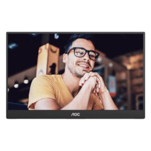 MONITOR PORTÁTIL 15.6" AOC 16T20 PLANO 1920 X 1080 FHD 60HZ IPS USB-C SIN ADAPTADOR INCLUIDO NEGRO
