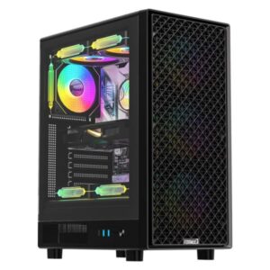 CASE RGB FORMULA V LINE MANA DYNAMIC BLACK AR MID TOWER VENTILADORES 4 DE 120MM CON MALLA FRONTAL Y VIDRIO LATERAL 4711401662839 NEGRO