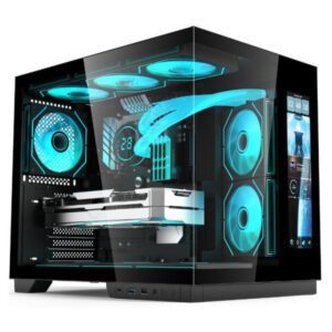 CASE EAGLE WARRIOR CG01YJRA001C MID TOWER SIN VENTILACION INCLUIDA CON VIDRIO TEMPLADO SIN FUENTE DE PODER CON PANTALLA DE 11.8" NEGRO