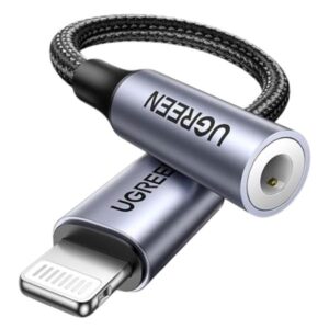 CABLE DE EXTENSIÓN UGREEN US211 LIGHTNING MACHO A HEMBRA REDONDO 10CM 30756 NEGRO