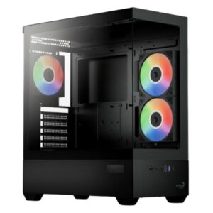 CASE GAMING RGB AEROCOOL P500D DIGI-G-BK-V1 MID TOWER VENTILADORES 3 DE 120MM CON PANEL FRONTAL Y LATERAL ACCM-PN07033.11 NEGRO