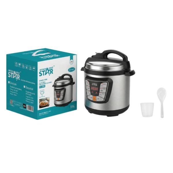 OLLA MULTIUSOS ELÉCTRICA WINNING STAR ST-2001 1000W 6L DFG-1065-WST-110V-15930 PLATEADO