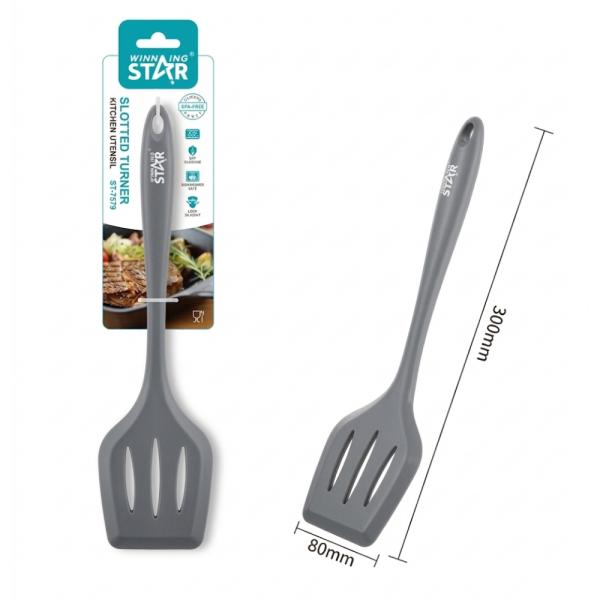 ESPÁTULA RANURADA WINNING STAR ST-7570 SILICONA / NYLON LC-1661-WST-38864 GRIS