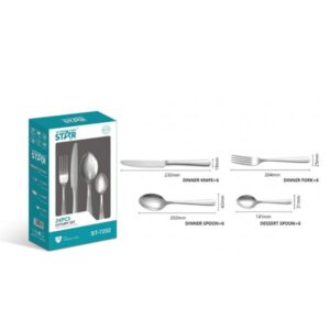 SET DE CUBIERTOS WINNING STAR ST-7202 ACERO 430 / 24 PIEZAS DCTZ-1694-WST-38957 PLATEADO