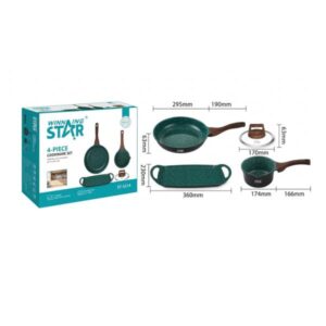 SET DE OLLAS WINNING STAR ST-5214 ALUMINIO 4 PIEZAS GUO-1032-WST-15635 VERDE