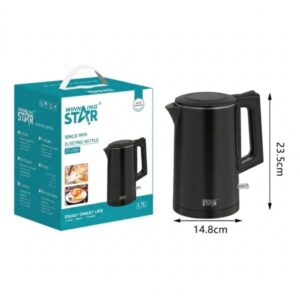HERVIDOR ELÉCTRICO WINNING STAR ST-2061 1000W 1.7L RSH-713-WST-110V-16691 NEGRO