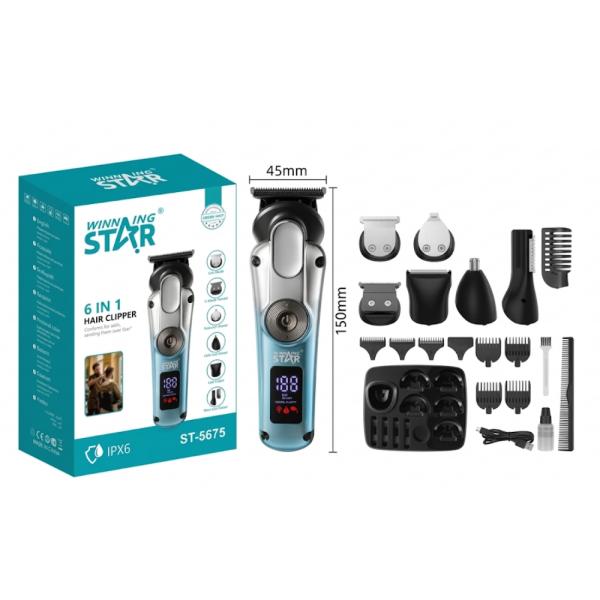CORTADORA DE CABELLO WINNING STAR ST-5675 6 EN 1 10W LFJ-1232-WST-15775 AZUL