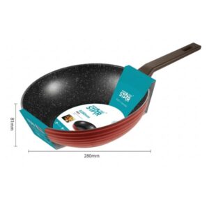 SARTÉN WOK ANTIADHERENTE WINNING STAR ST-5228 ALUMINIO 28CM X 8.1CM GUO-1773-WST-18642 ROJO