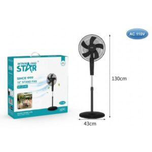 VENTILADOR DE PIE 16" WINNING STAR ST-2141 3 VELOCIDADES DFS-766-WST-110V-17063 NEGRO