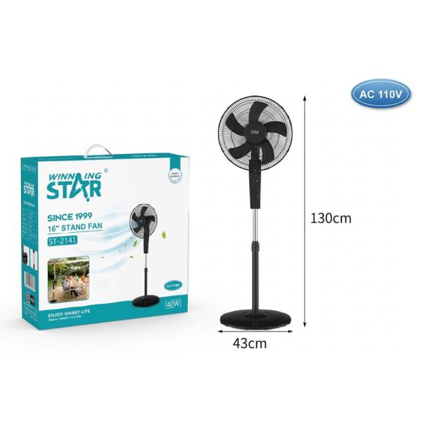 VENTILADOR DE PIE 16" WINNING STAR ST-2141 3 VELOCIDADES DFS-766-WST-110V-17063 NEGRO