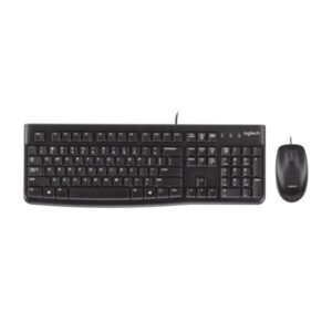 TECLADO Y MOUSE LOGITECH MK120 MEMBRANA ALÁMBRICO USB INGLÉS 920-002565 NEGRO