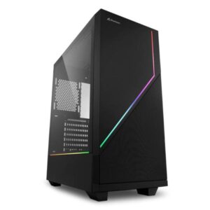 CASE GAMING RGB SHARKOON FLOW MID TOWER VENTILADOR 1 DE 120MM CON VIDRIO LATERAL Y MALLA 4044951028146 NEGRO