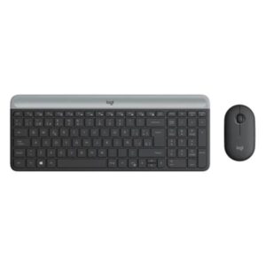 TECLADO Y MOUSE LOGITECH MK470 SLIM COMBO MEMBRANA INALÁMBRICO 2.4 GHZ ESPAÑOL 920-009266 NEGRO