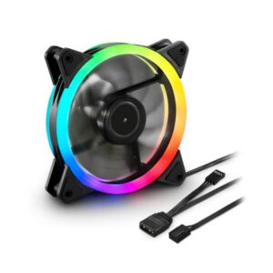 ABANICO GAMING RGB SHARKOON SHARK BLADES FAN PWM 1X12CM 4044951034307 NEGRO